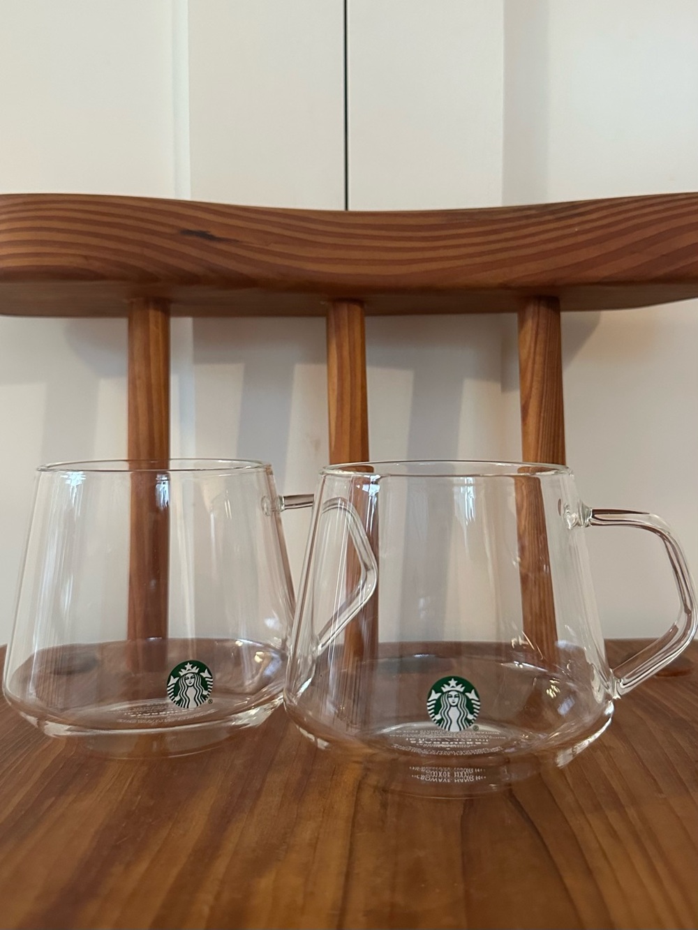 Set of 2 Starbucks Coffee 2023 Clear Glass Coffee Mug Cup